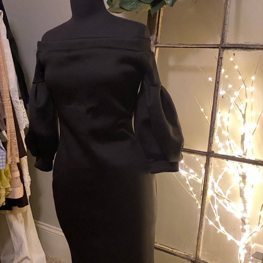 Dress. Stretchy material. Zipper back. New